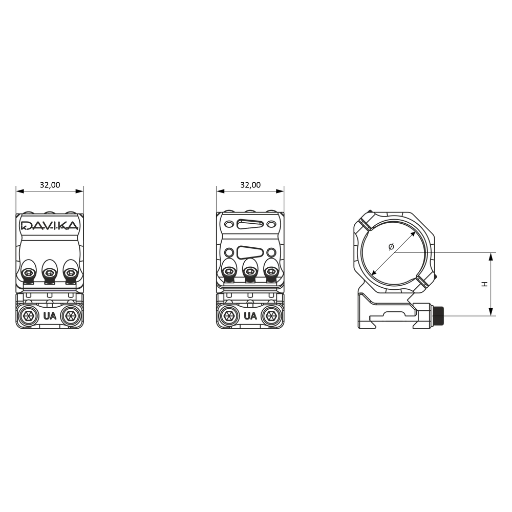Anneaux de lunette 34 mm | base Picatinny