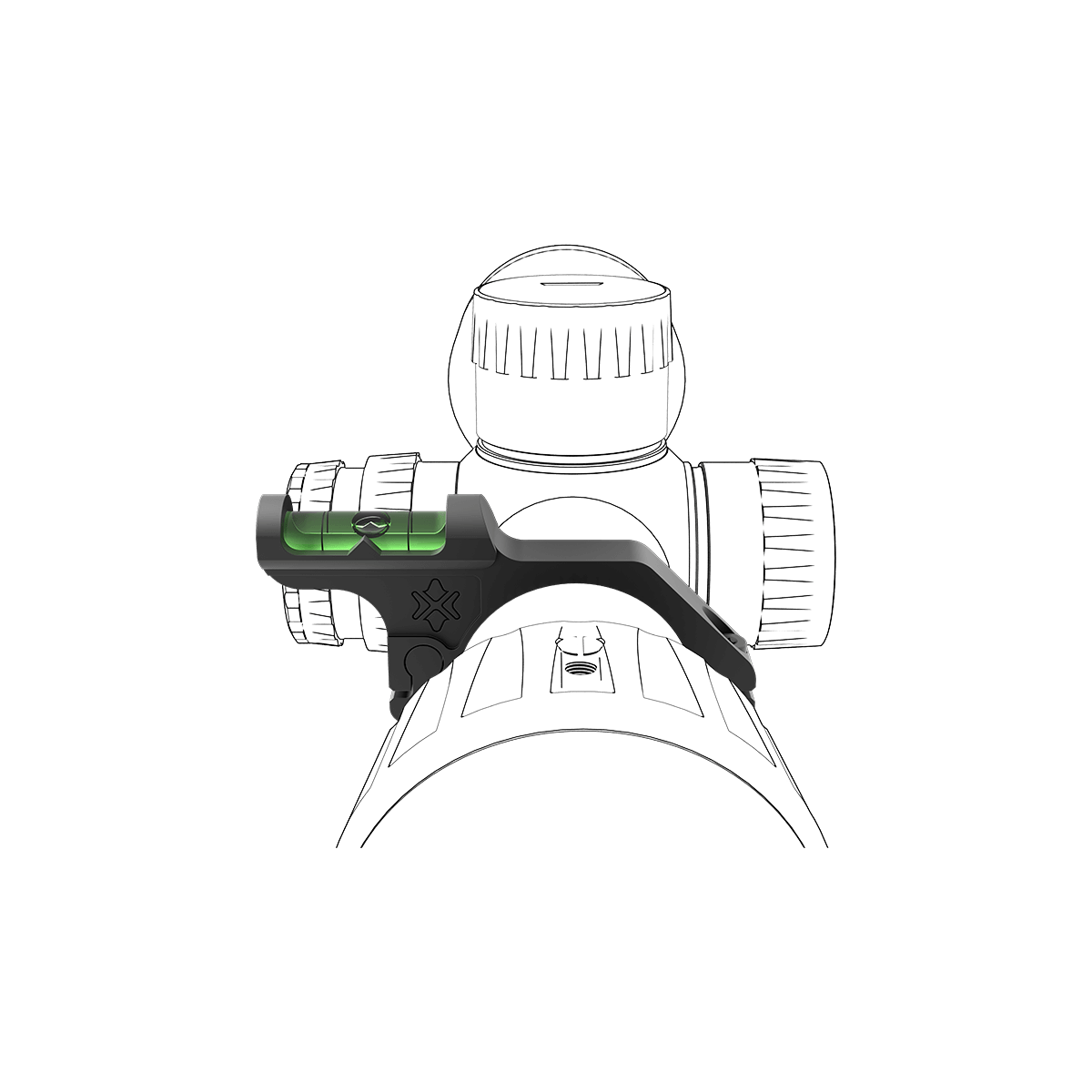 Niveau à bulle décalé de 30 mm pour lunette de visée