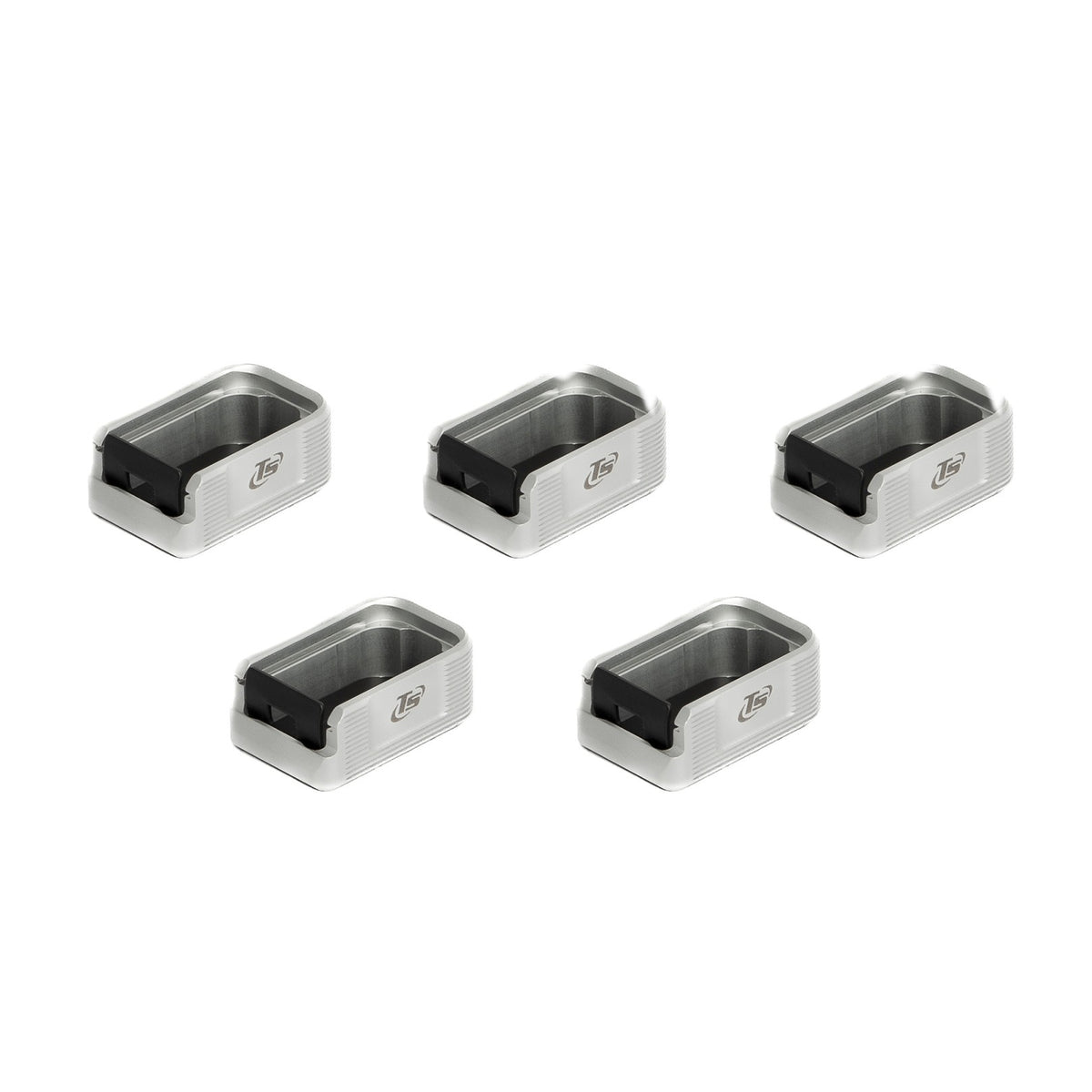 CZ Shadow 2, CZ 75 & SP-01 alu magazijnbodemplaten TS - set van 5 stuks | +2 patronen