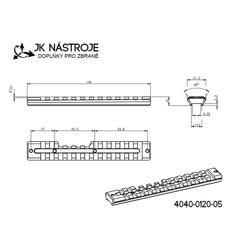 CZ 457 picatinny rail | 25 MOA JK-N