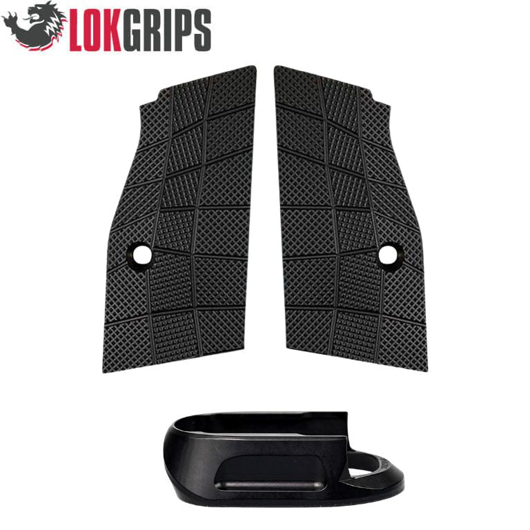 CZ Shadow 2 Compact & Carry grips alu courts & magwell alu | Gridlok_noir