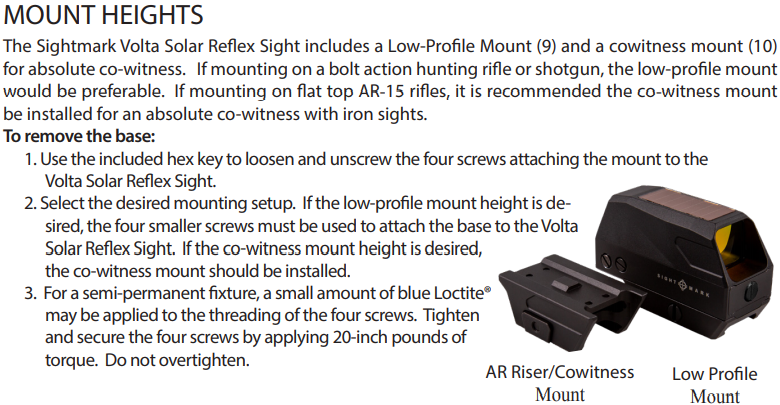 Sightmark Volta Solar Red Dot Vizier