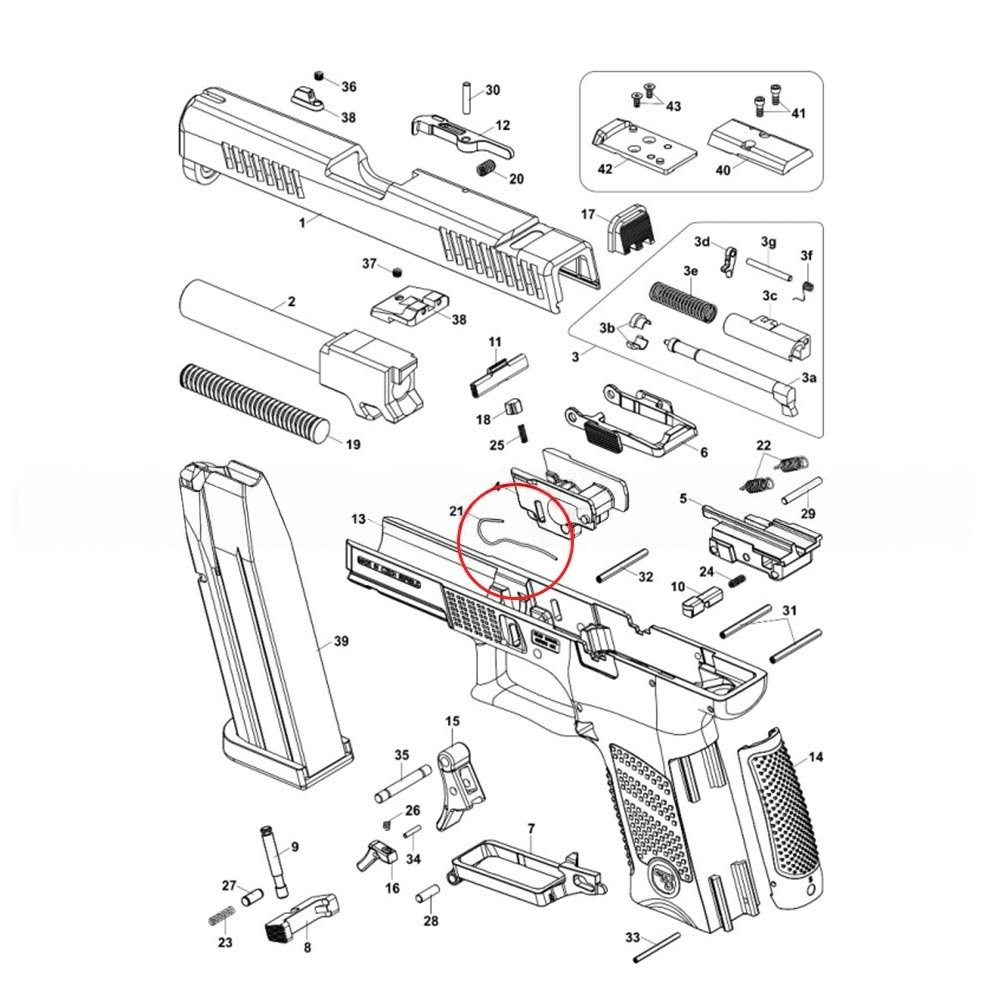 Ressort d'arrêtoir de culasse CZ P-10