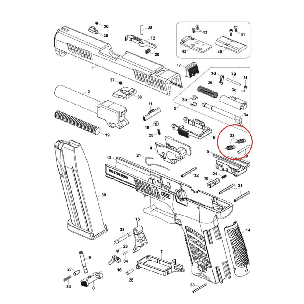 CZ P-10 ressort de barre de détente | 2 pcs