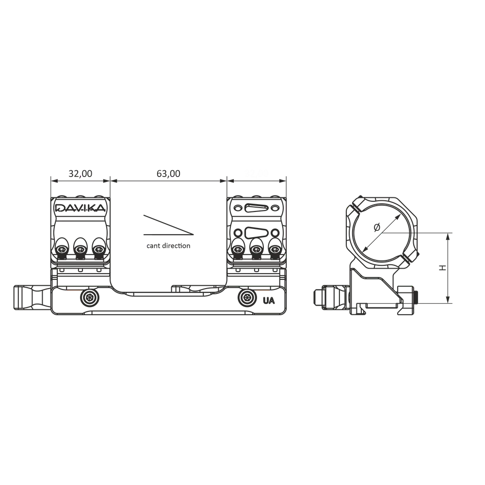 30 mm richtkijkermontage | Picatinny QD Ergo-basis