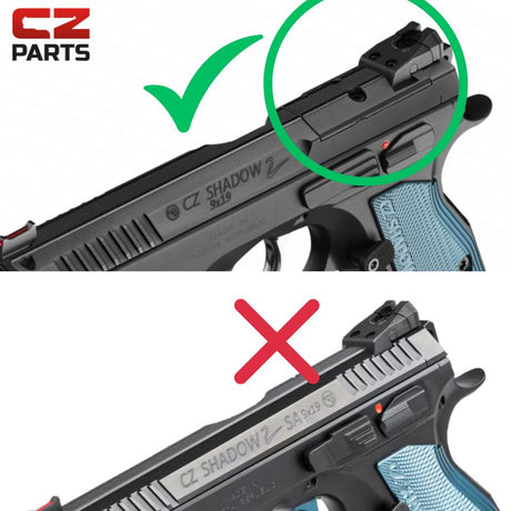 CZ Shadow 2 plaque adaptatrice OR | empreinte Holosun K-series 