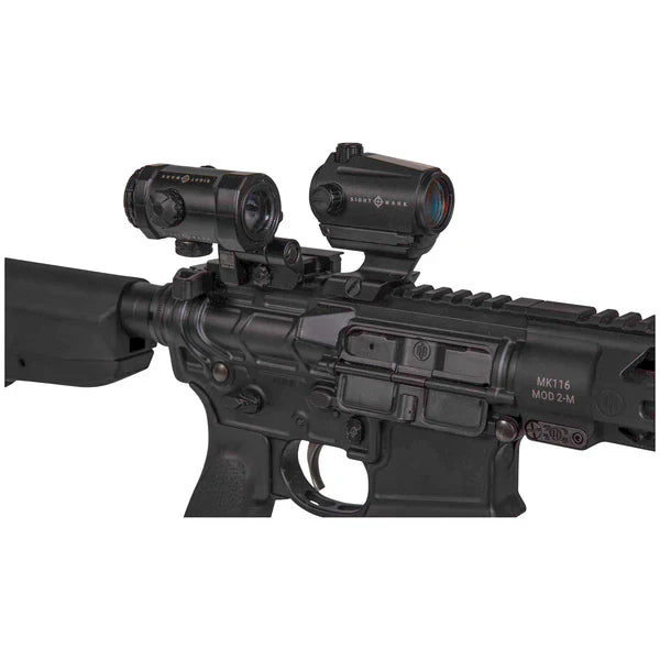 Sightmark XTM-3 grossisseur 3x avec montage point rouge LQD flip to side 